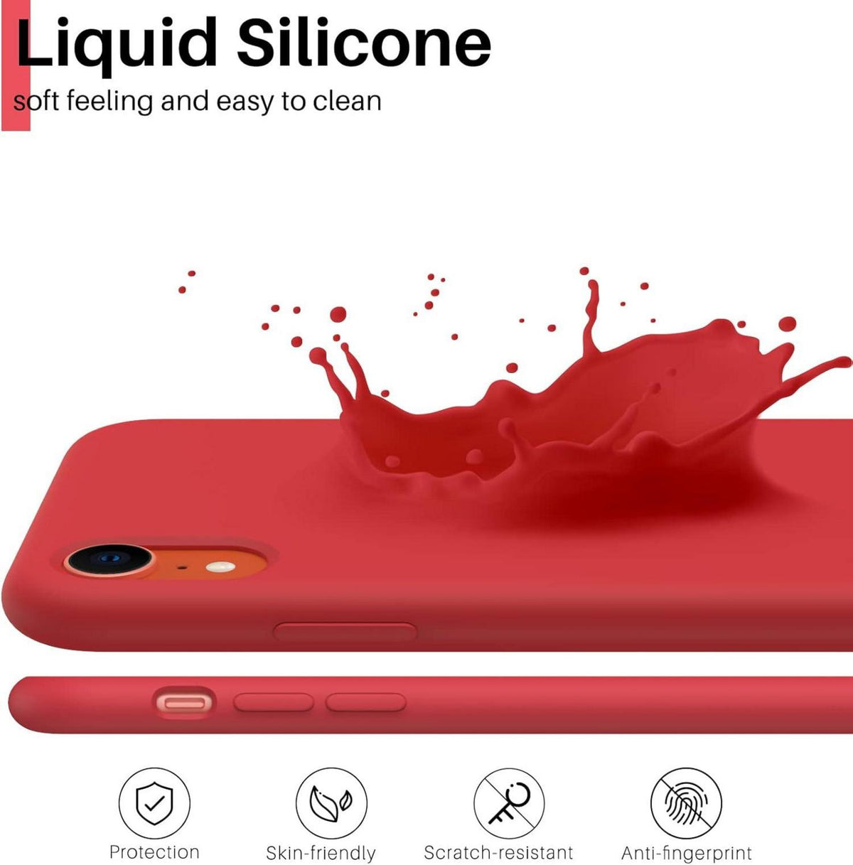 iPhone XR Silikon Case Ultra Dünn Flüssig Handyhülle - Rot