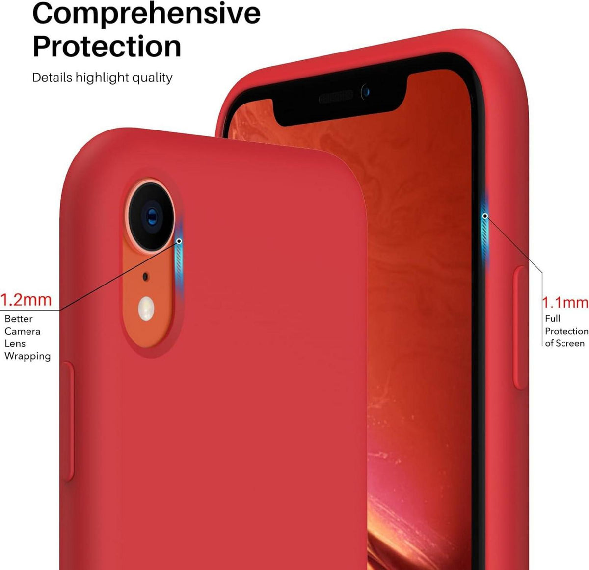 iPhone XR Silikon Case - Ultra Dünne Flüssig Silikon Handyhülle 6,1 Zoll -Rot