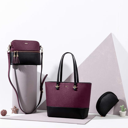 Damentasche 3-teiliges Set Schultertasche Shopper Henkeltasche