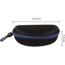 Brillenetui mit Karabiner, 3 Stück Blau