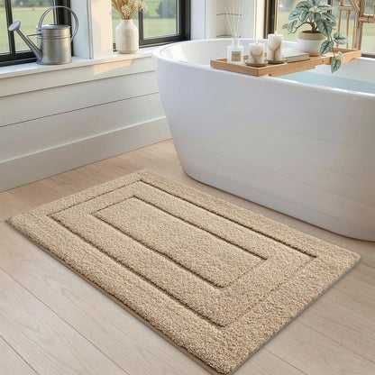 Rutschfeste Badematte Mikrofaser Beige 60x110 cm