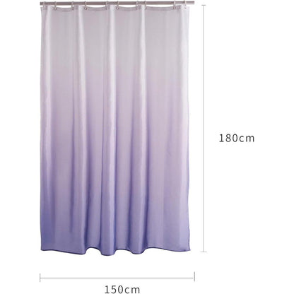 Schmaler Duschvorhang Polyester Textil 150x180 Weiß Lila mit