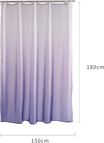 Schmaler Duschvorhang Polyester Textil 150x180 Weiß Lila mit