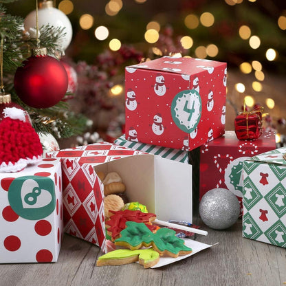 Adventskalender Boxen Weihnachten 24 Schachteln Rot Grün Geschenkboxen