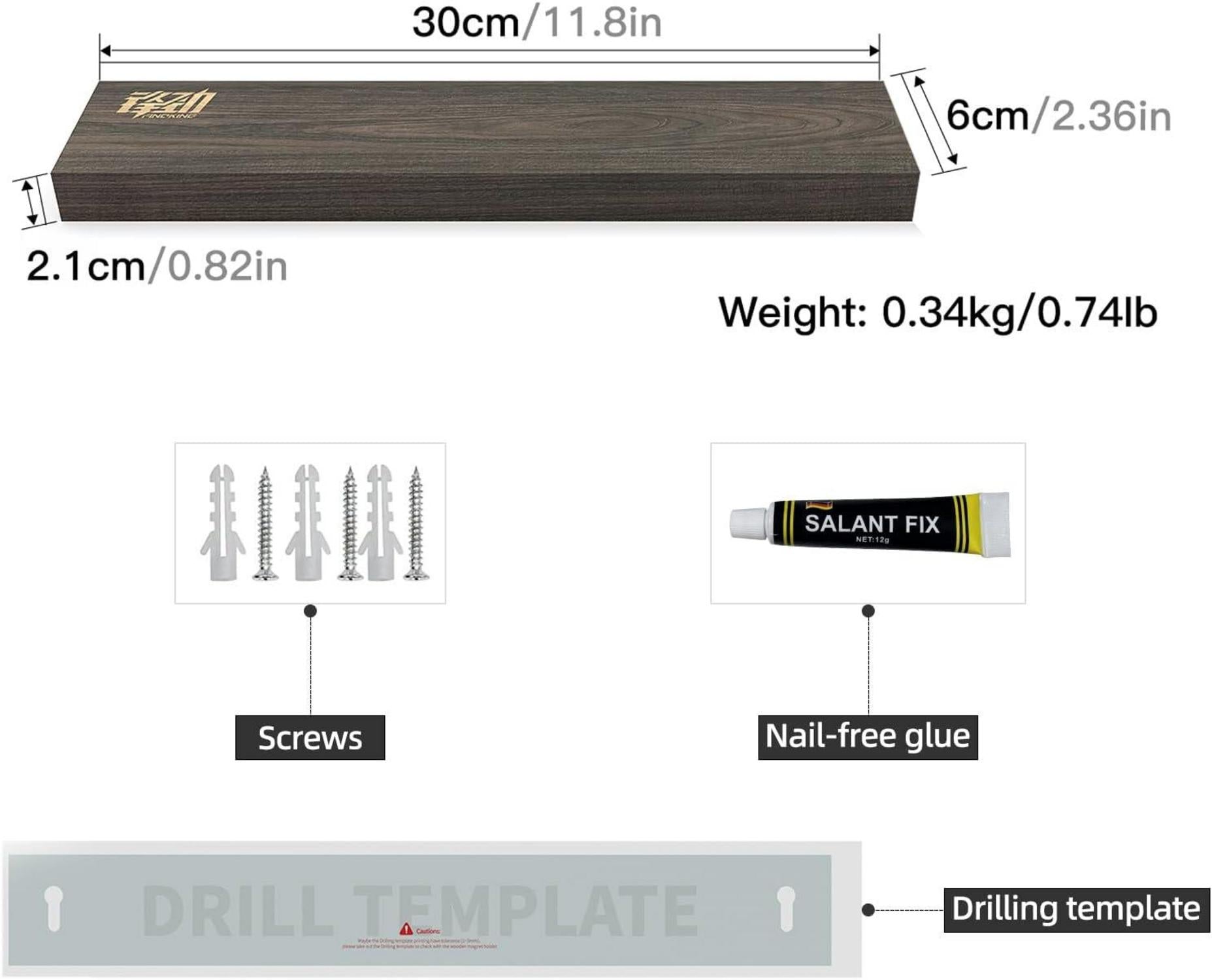 Findking 30cm Eschenholz Magnetischer Messerstreifen