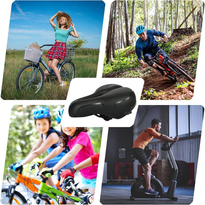 Bequemer Fahrradsattel mit Doppelfeder, blau