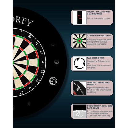 Dartscheibe Kork Steeldart Set 6 Dartpfeile Metallspitze