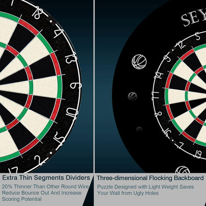 Dartscheibe Kork Steeldart Set 6 Dartpfeile Metallspitze
