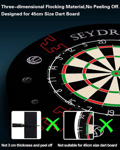 Dartscheibe Kork Steeldart Set 6 Pfeile Metallspitze Flights
