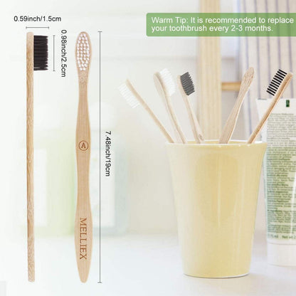 Bio Bambus Zahnbürsten 10er Pack BPA-frei Holz Zahnbürste UMWELTFREUNDLICH