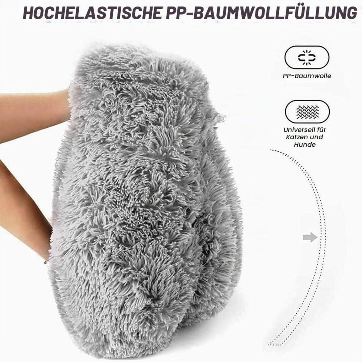 Flauschiges Hundebett Orthopädisch Grau 120cm
