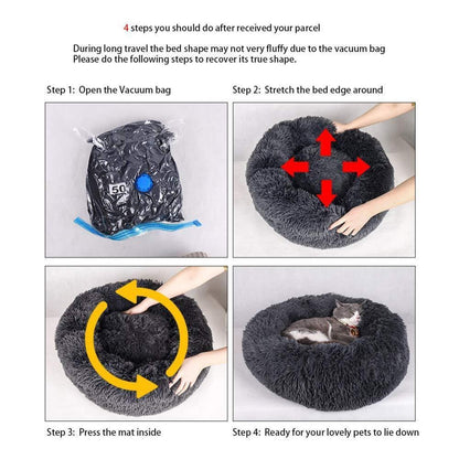 Flauschiges Hundebett Orthopädisch Grau Ø 110cm