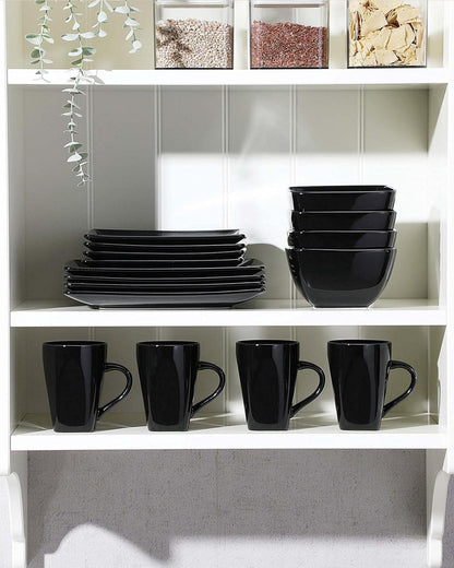 32tlg vancasso Tafelservice Steinzeug SOHO Schwarz für 8 Personen