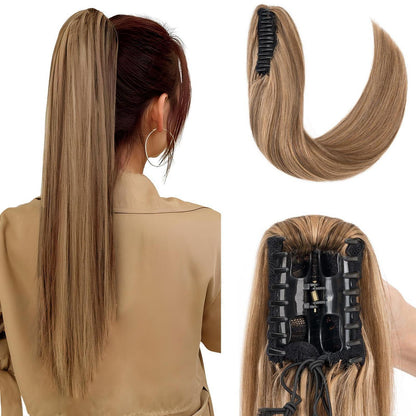 Remy Echthaar Zopfponytail #4/27 Mittelbraun Dunkelblond
