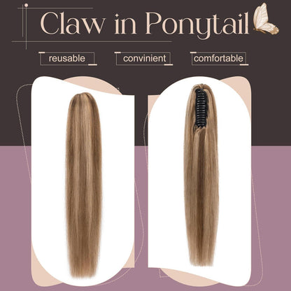Remy Echthaar Zopfponytail #4/27 Mittelbraun Dunkelblond
