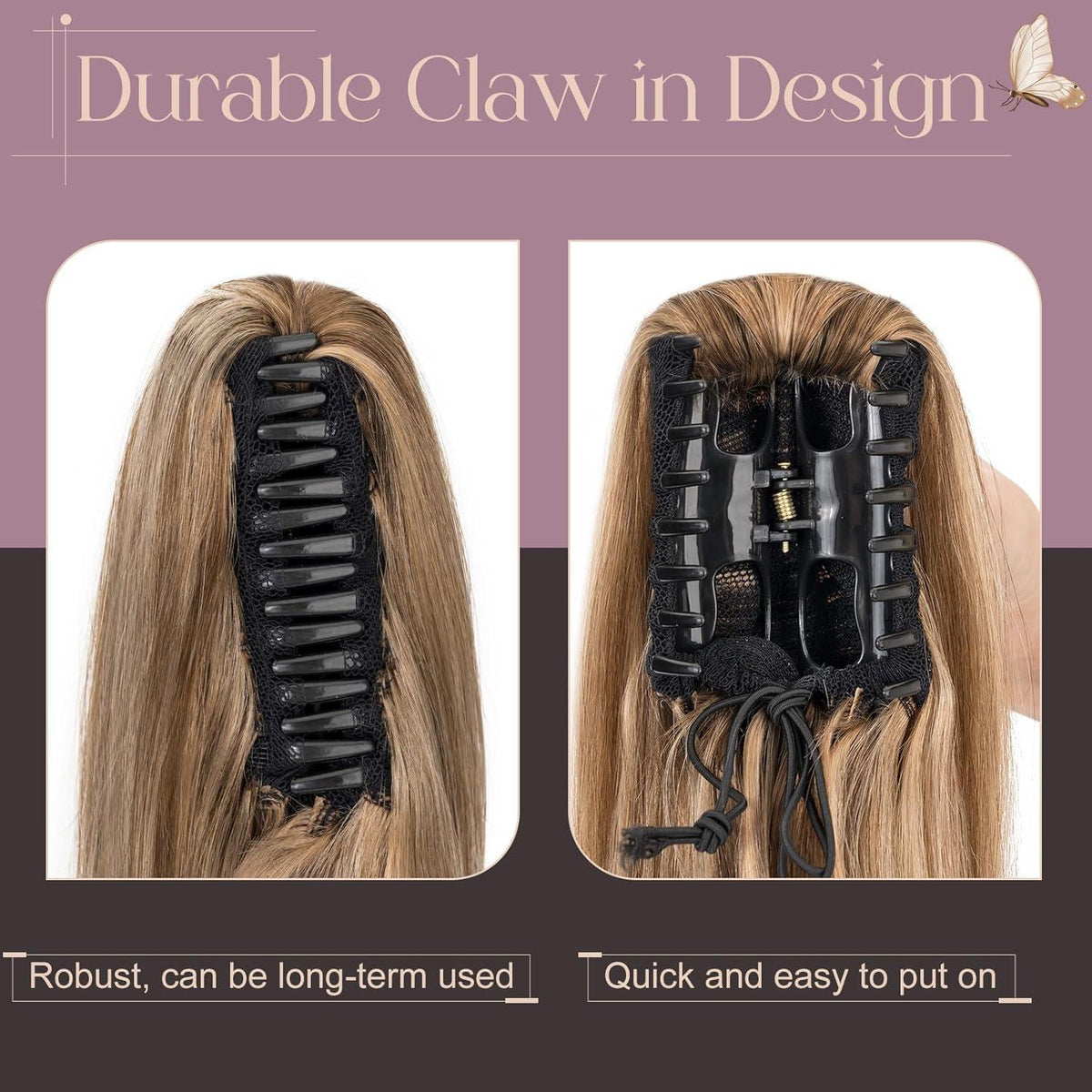 Remy Echthaar Zopfponytail #4/27 Mittelbraun Dunkelblond
