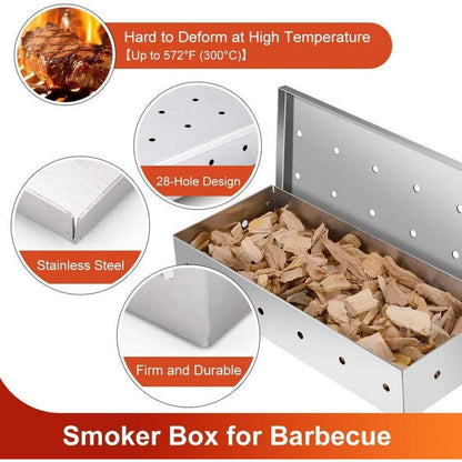 Edelstahl Smokerbox für Gasgrill Räucherbox Grill Zubehör