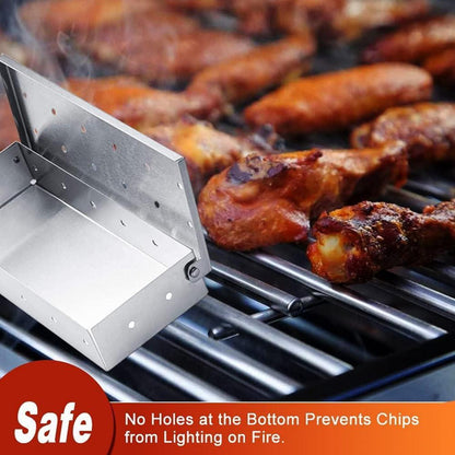 Edelstahl Smokerbox für Gasgrill Räucherbox Grill Zubehör
