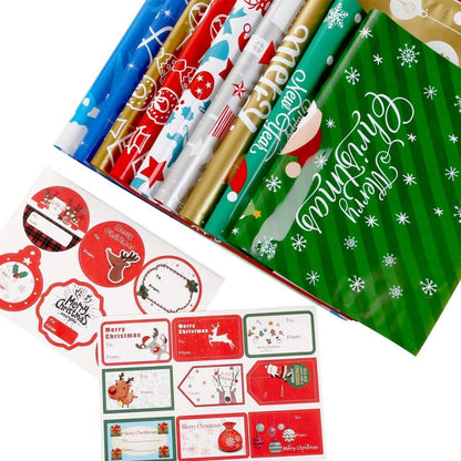 Weihnachtstüten Geschenktüten Set mit Bändern und Aufkleber