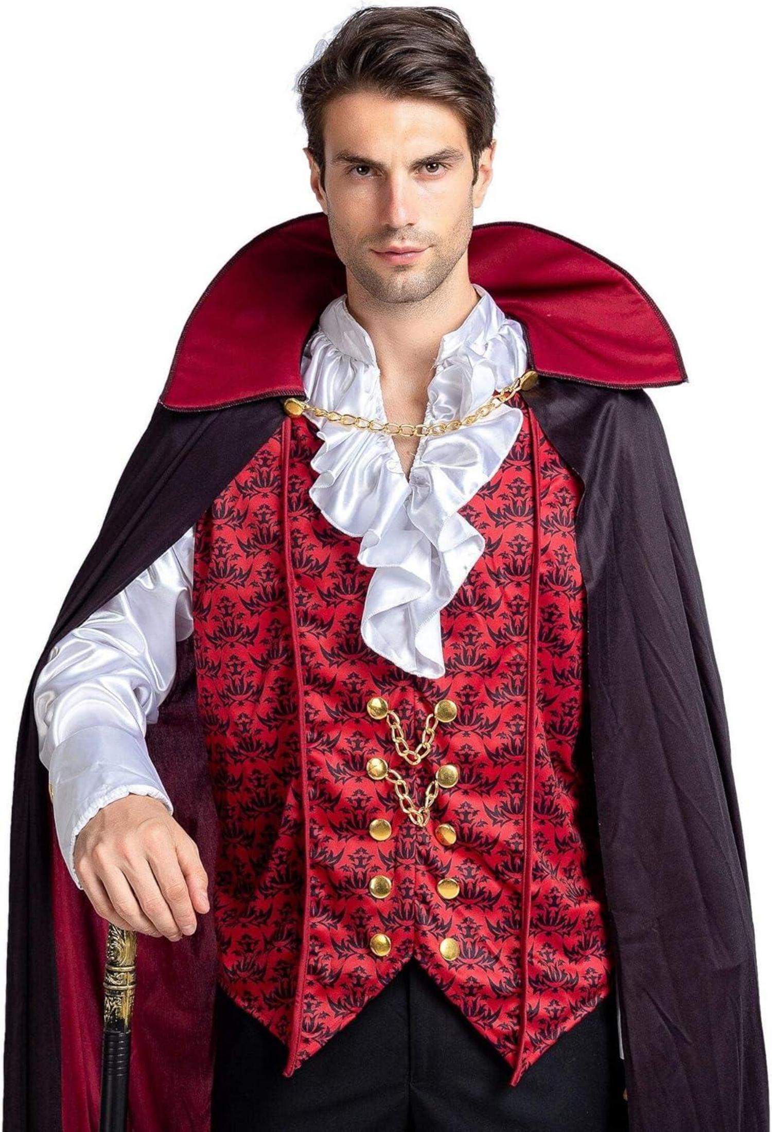 Halloween Renaissance Vampir Kostüm für Herren S-XL Deluxe Cosplay