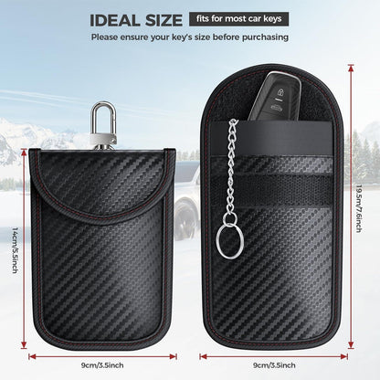 Keyless Go Schutz Autoschlüssel, Faraday Tasche Kohlefaser Leder