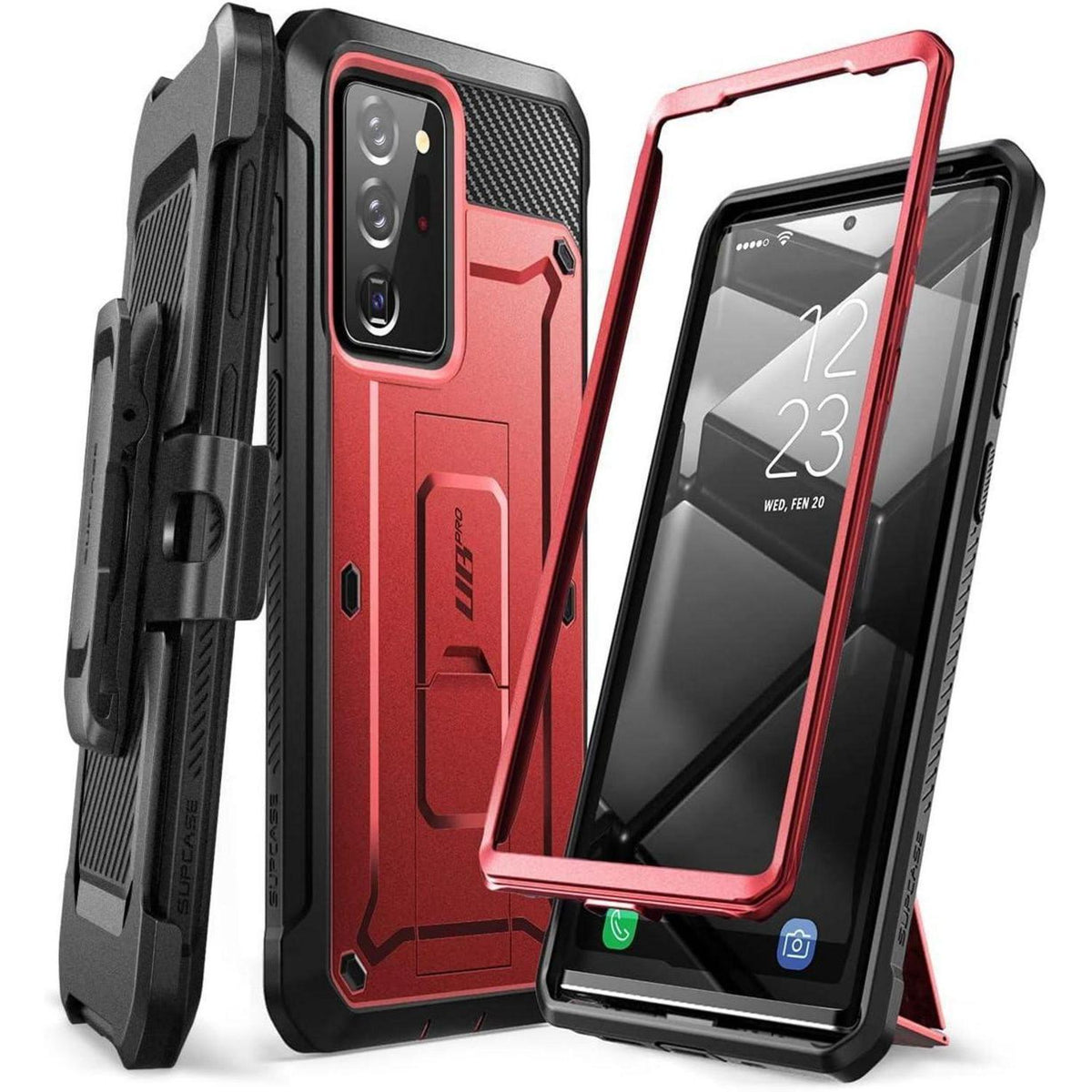 Robuste Hülle mit Gürtelclip für Samsung Galaxy Note 20 Ultra Rot