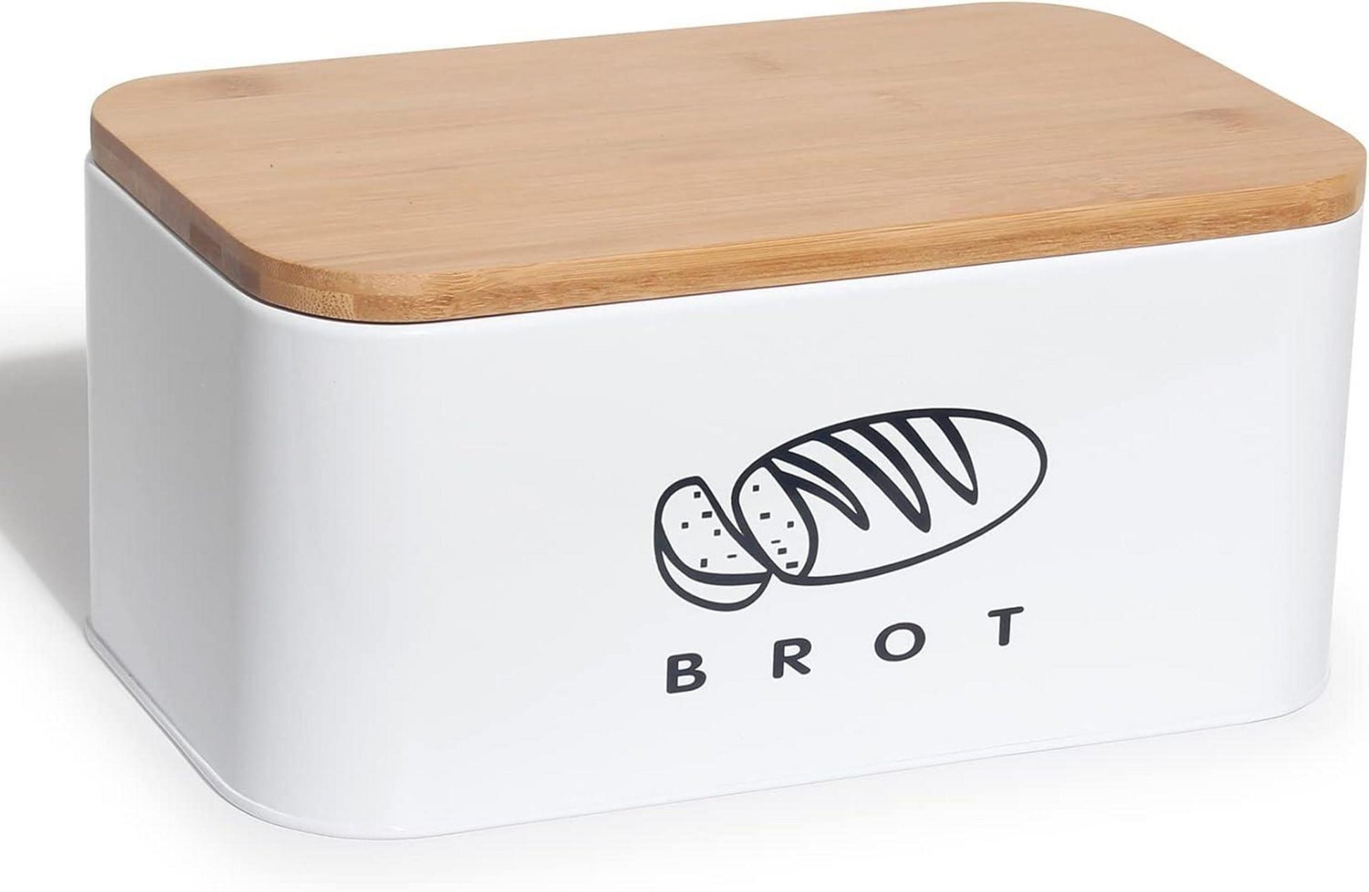 Brotkasten Umweltfreundlich Bambus Metall Retro Design 30cm * 18cm