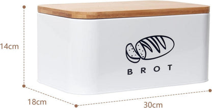 Theo&Cleo Brotkasten mit Bambusdeckel 30cm