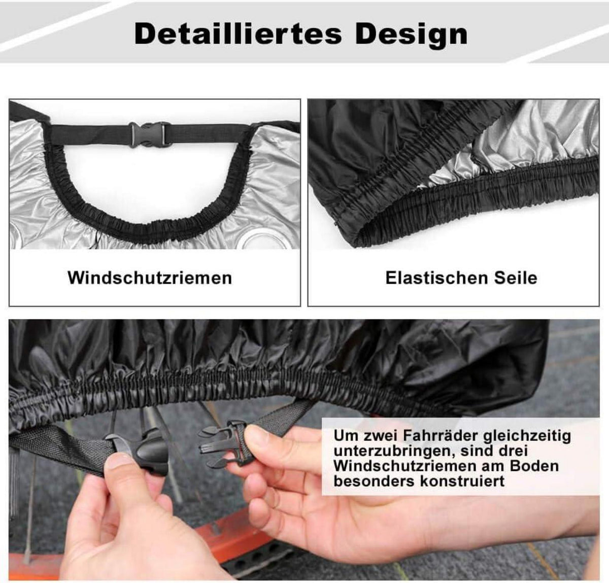 Fahrradabdeckung Wasserdicht Oxford 210T für 2 Fahrräder