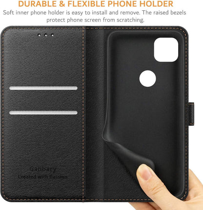 Handyhülle für Google Pixel 4A - Premium Leder Tasche mit