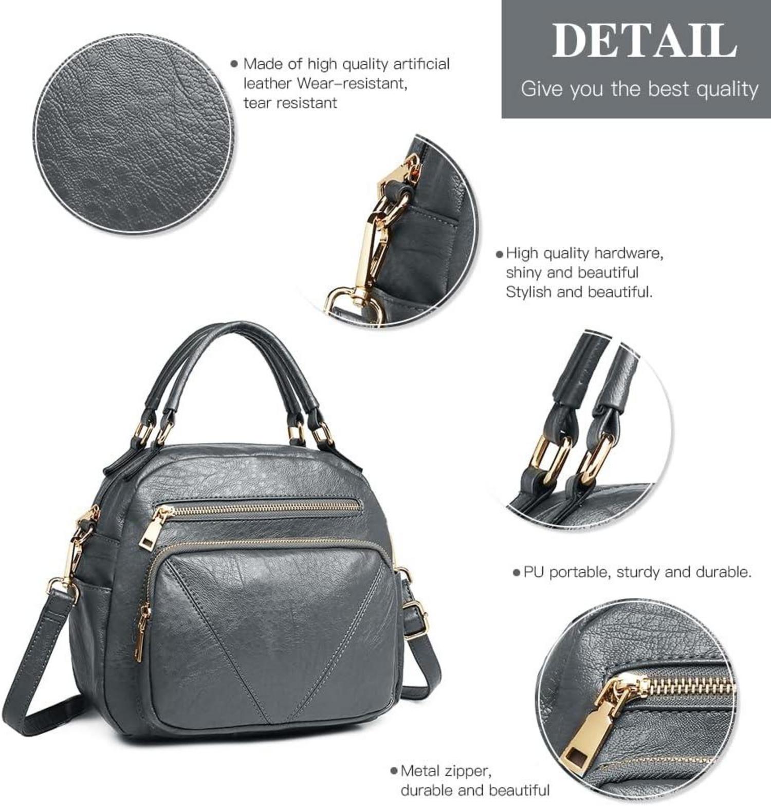 Schwarz Crossbody Bag Fashion Top Handle Purse Bowler Style