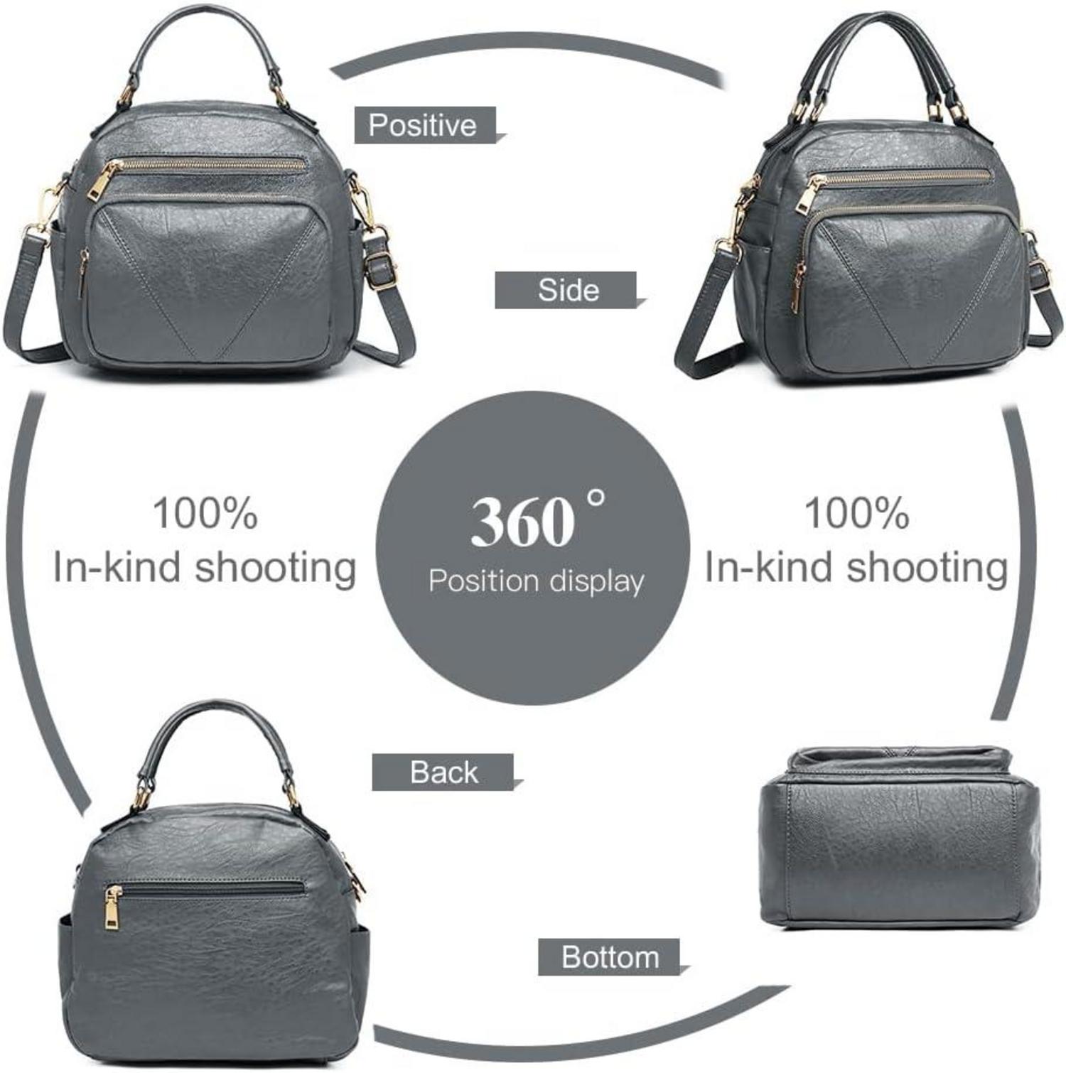 Damen Handtasche Crossbody Schultertasche Top Griff Bowler Stil Schwarz