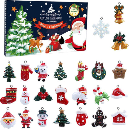 Weihnachtsanhänger 24er Set Harz Mini Weihnachtsbaum Deko