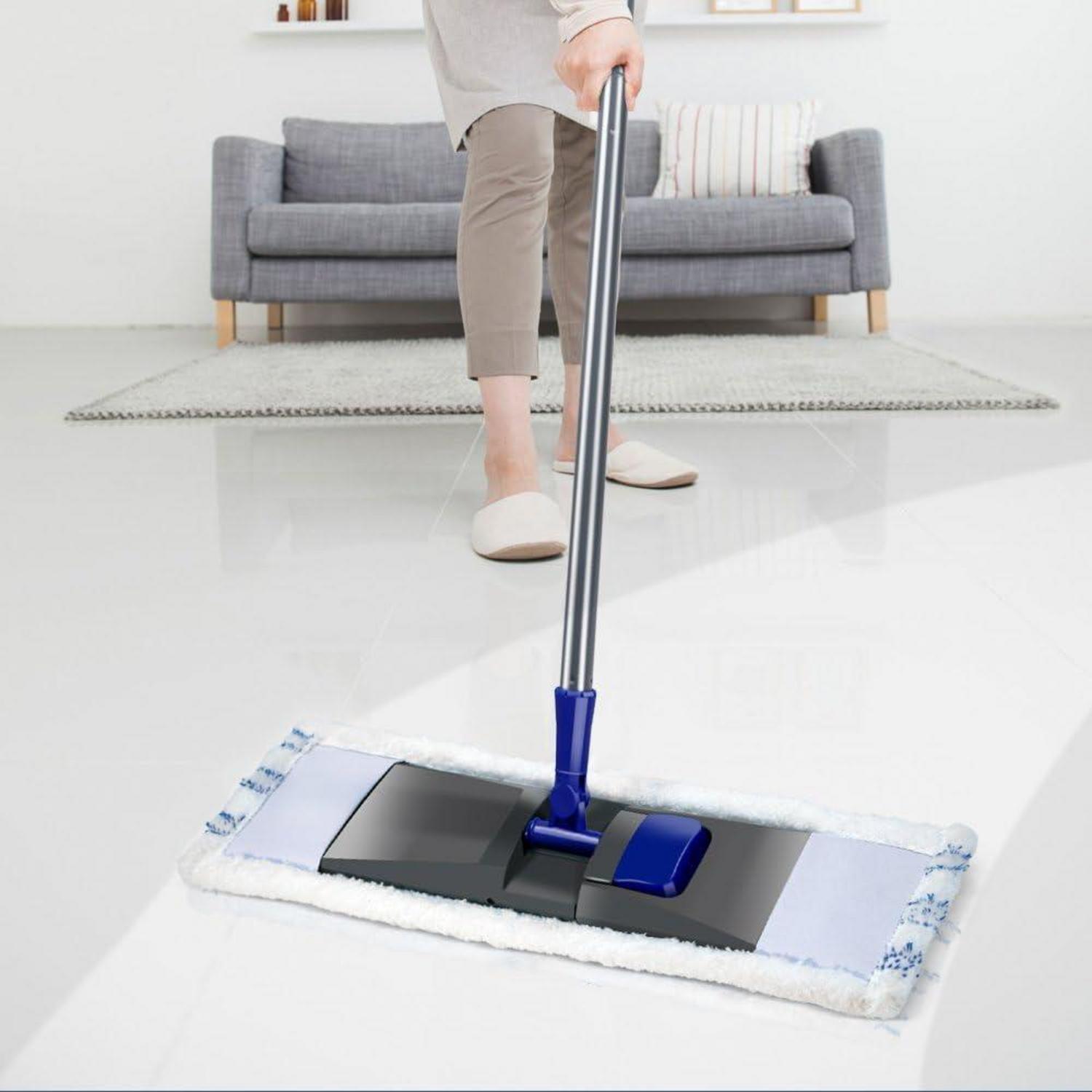 Mikrofaser-Bodenwischer Set mit Langem Griff und 4 Wischpads