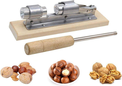 Hochleistungs-Nussknacker für Nüsse mit Holzbasis & Griff