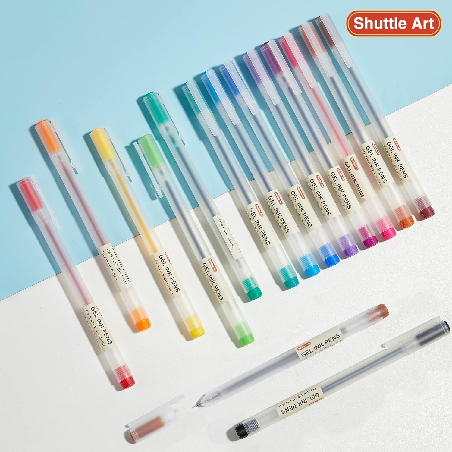 Gelstifte Set 15 Farben 0,38mm ultrafeine Spitze schnell trocknend
