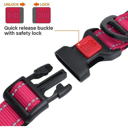 Hundehalsband Neopren Gepolstert Verstellbar Reflektierend S Hot Pink
