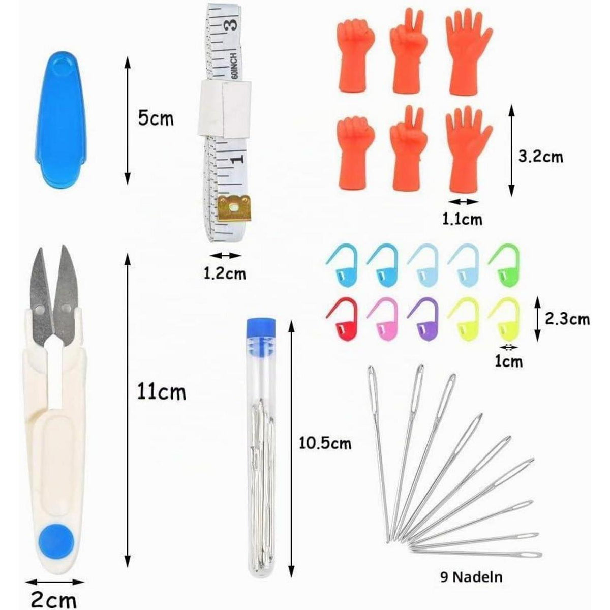 50-teiliges Stricknadel-Set aus Aluminiumlegierung für DIY Projekte