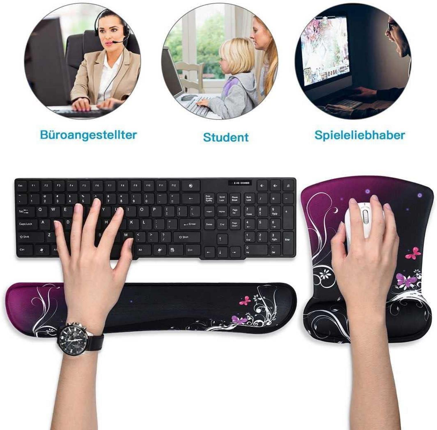 Ergonomisches Mauspad und Handgelenkauflage Set für Tastatur