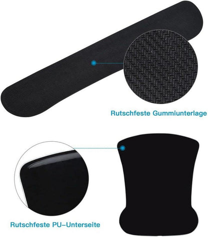 Mauspad Handgelenkauflage Set Ergonomisch abwaschbar rutschfest