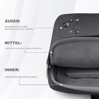 Voova Laptoptasche 360°Schutz 15-16 Zoll Wasserdicht Schwarz