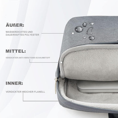 Voova Laptoptasche 360°Schutz 14-16 Zoll Wasserdicht Grau
