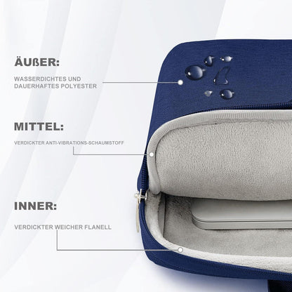 Voova Laptoptasche 360°Schutz 15-16 Zoll Wasserdicht Blau
