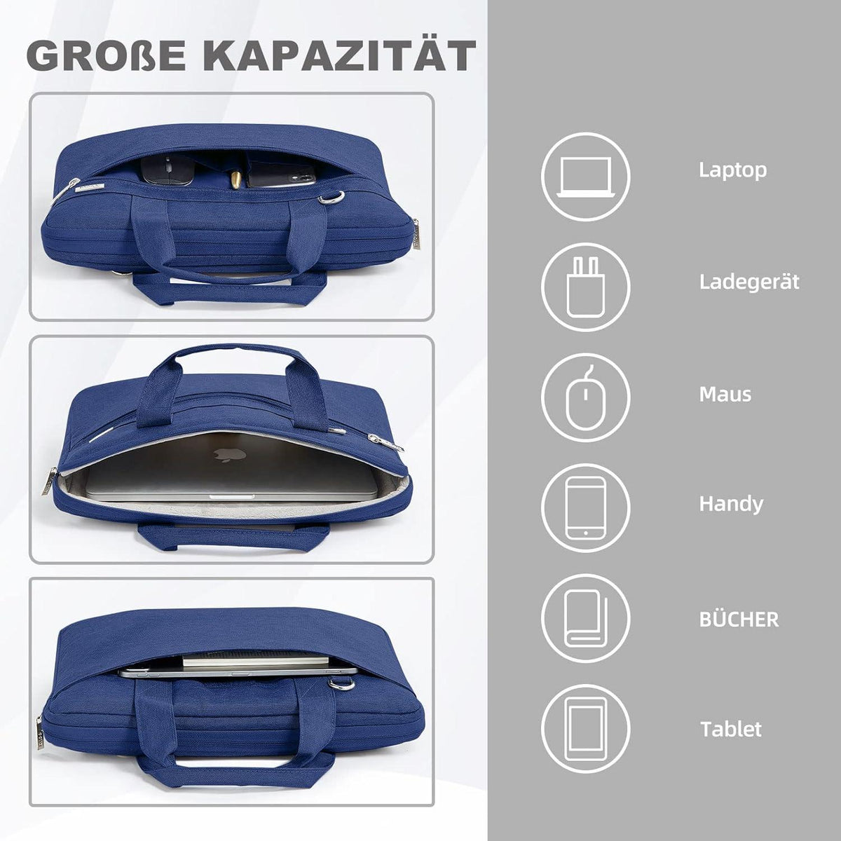 Voova Laptoptasche 15-16 Zoll Wasserdicht Stoßfest Blau
