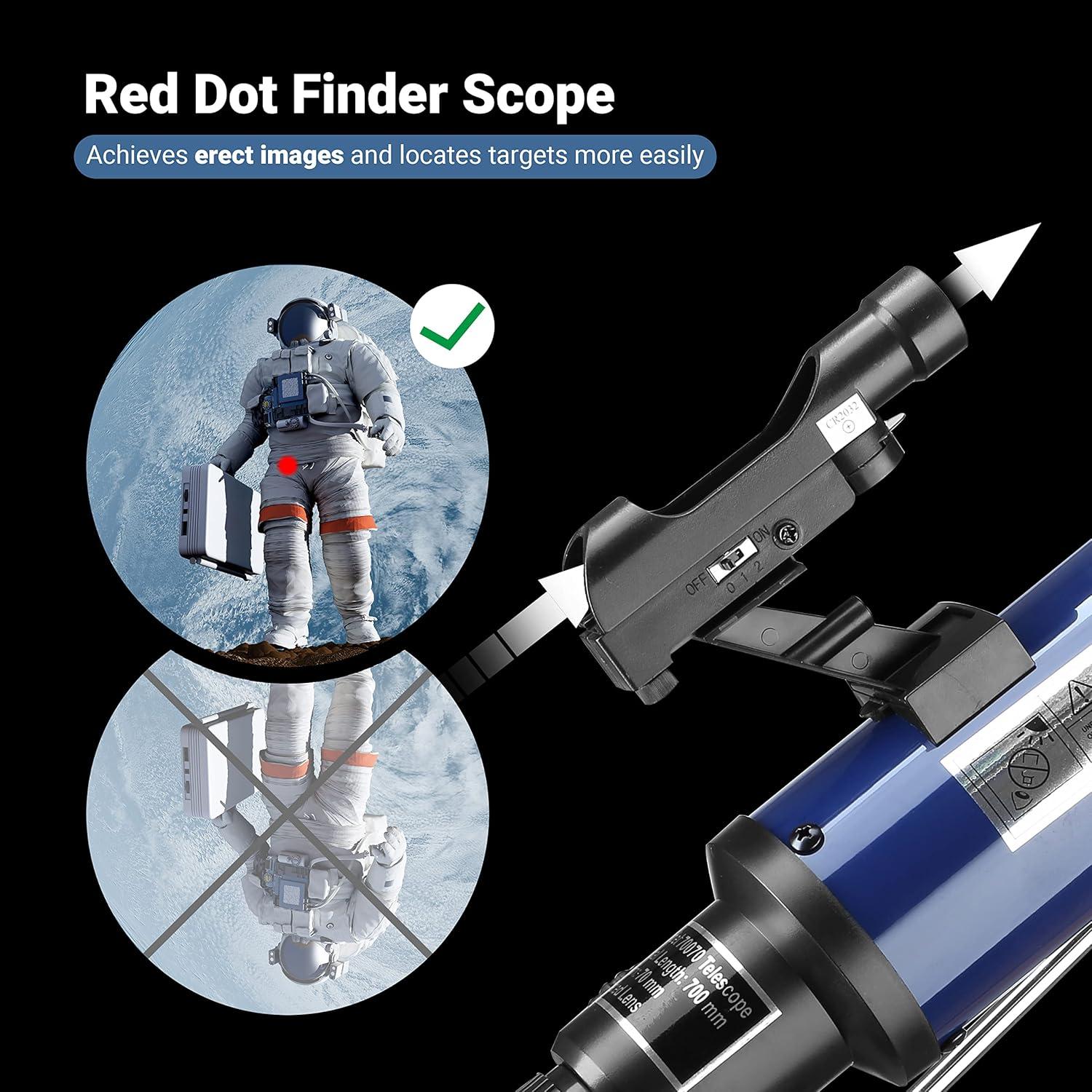 Professionelles Astronomie Teleskop mit 70/700 Refraktor und Smartphone Adapter
