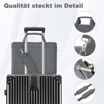 Laptoptasche 17,3 Zoll wasserdicht stoßfest mit Schultergurt Grau