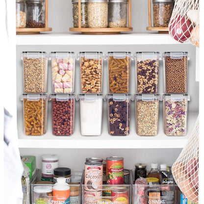 Vorratsdosen Set 1.6L Müsli Schüttdose 12 Etiketten Schwarz