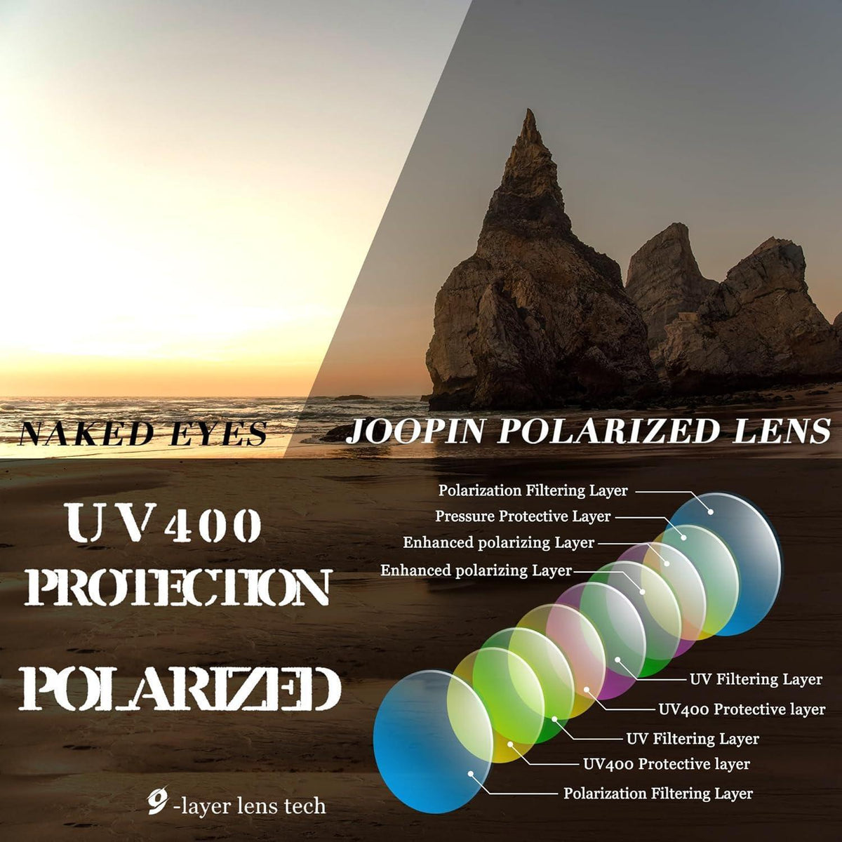 Übergroße Sonnenbrille Damen polarisiert UV400, Weinrot/Hellrot