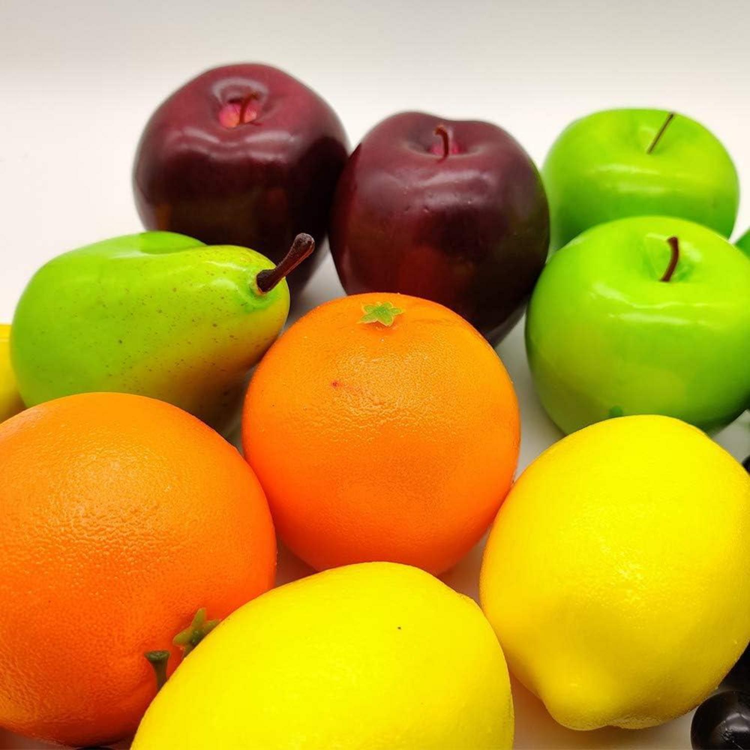 Künstliche Früchte Set - 21 Stück lebensechte Deko für Küche