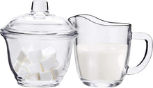 Glas Milch und Zucker Set mit Sahnekännchen 200 ml